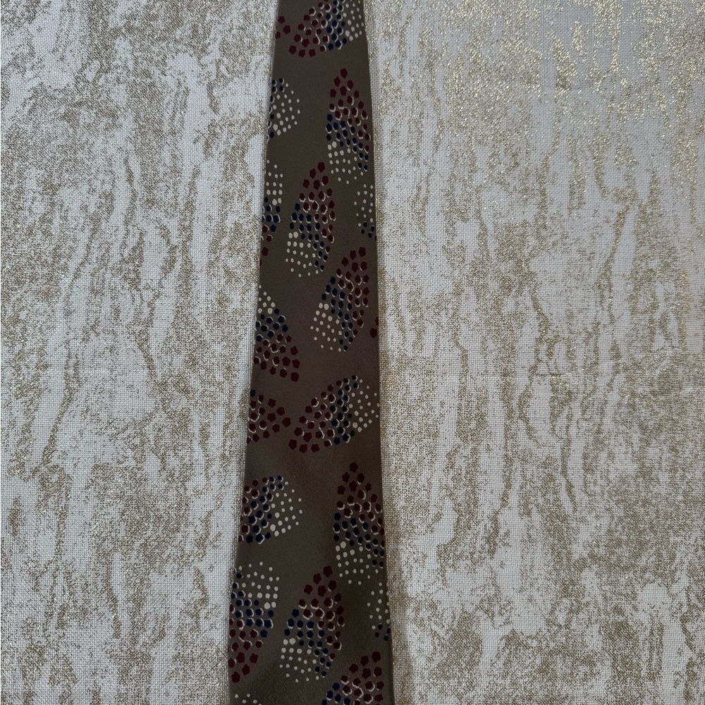 Giorgio Armani Brown Tie with Red and Blue Accents